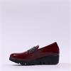 Wonders Sparkle Stud Band Wedge Shoe - Burgundy Patent